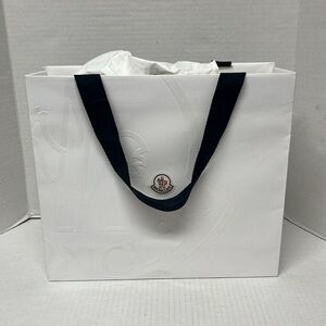 Moncler white large cardboard shopping bag with paper| Moncler packaging